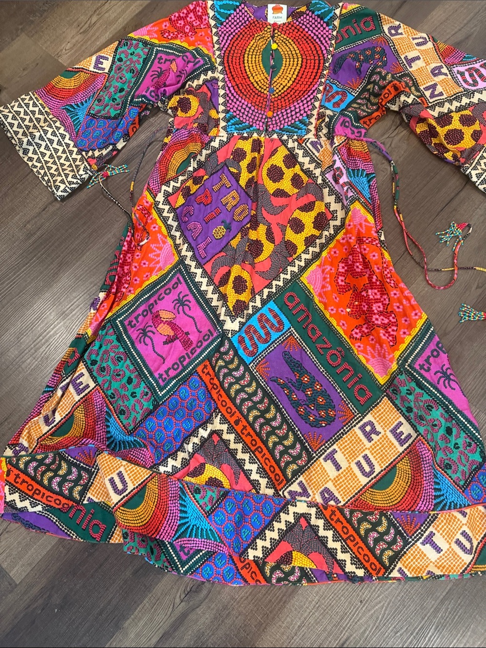 FARM Rio dotted patchwork Midi Dress - Picture 10 of 15